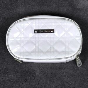 Dior Beauty White Patent Cannage Quilted Makeup Bag White Vanity Case